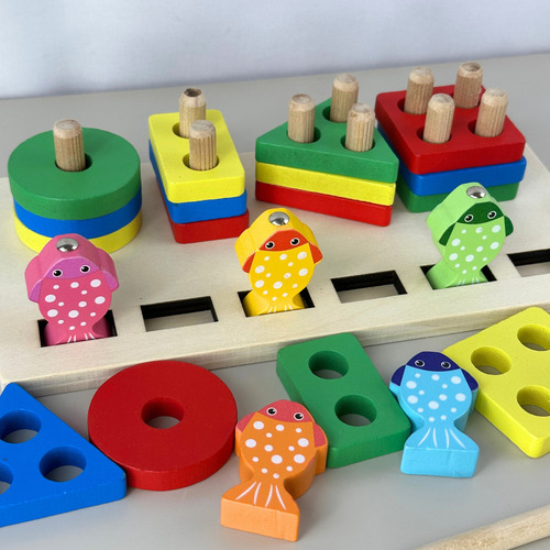 Tabuleiro Alfabeto Letras Encaixe Formas E Cores Pescaria Cor Colorido