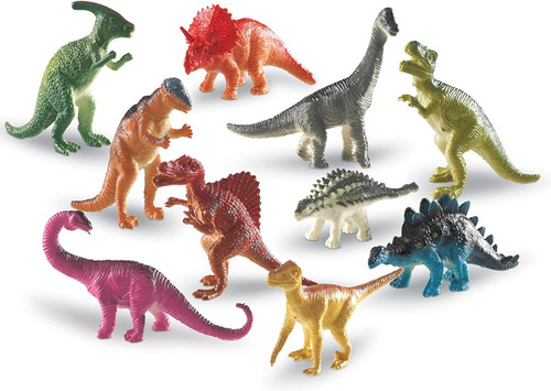 Set De Dinosaurios De Colores / Bote Con 60 Dinosaurios