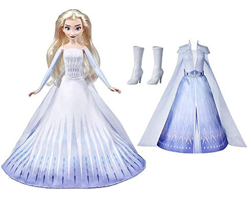 Muñeca Elsa Con 2 Vestidos Juguete Frozen Disney Niñas ;o