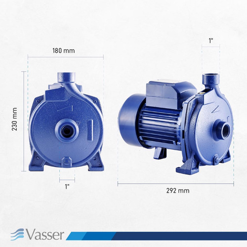 Imagen 5 de 10 de Bomba Centrífuga Qc100 Vasser 1hp 24mts 90 L/min 1 Hp