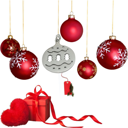 Imagen 3 de 5 de Collar Mujer Hombre Dije Esfera Árbol Navidad Acero Plata