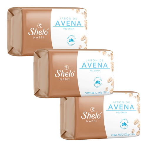 Jabon De Avena Shelo Nabel® 100grs. 3 Piezas