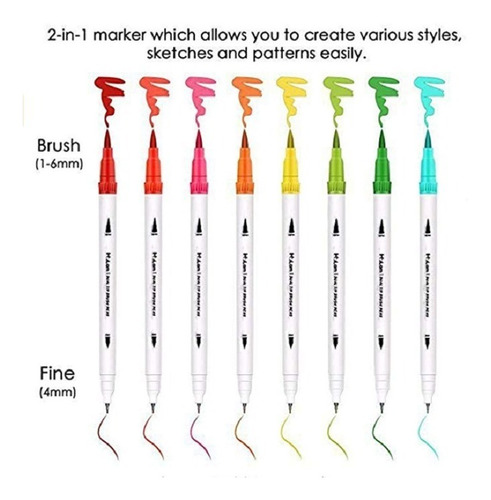 Plumon Acuareable Doble Punta 36 Colores Envío Gratis