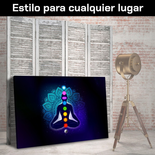 Cuadro Decorativo Canvas Chakras Zen Y Buda Hombre Meditando