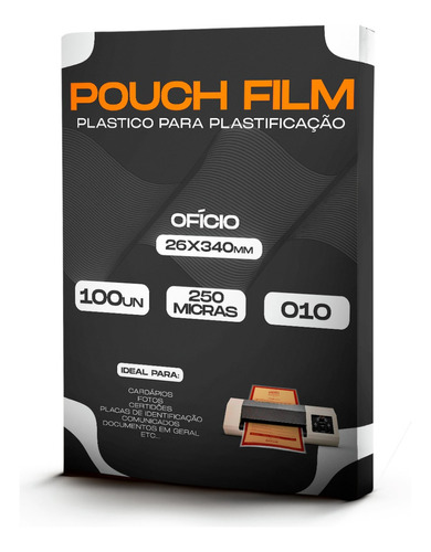 Plástico Para Plastificação Ofício 226x340 0,10mm 100un