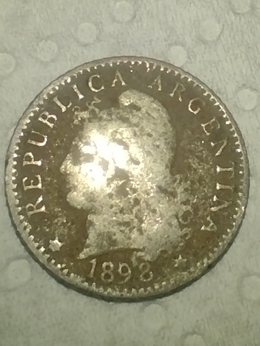 Moneda Antigua Argentina 5 Centavos Año 1898. Niquel