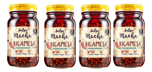 Salsa Macha Ricamesa Tapatía Pack 4 Frascos 110g Cada Uno
