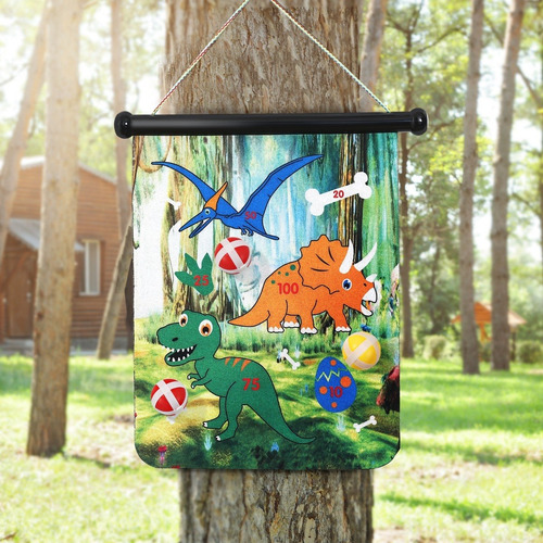 Imagen 6 de 6 de Dinosaurio Target Shooting 6 Dardos De Doble Cara, Juguetes
