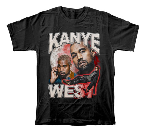 Camiseta Algodón Peinado Con Estampado De Rapero Kanye West 