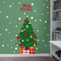 Comprar Decoración Navideña En Vinil Arbol De Navidad Copos De Nieve Color Multicolor