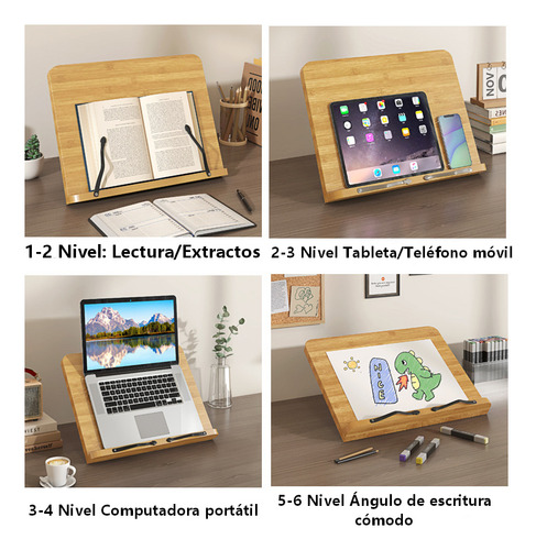 Soporte De Libros Plegable - Uso En Oficina Y Estudio
