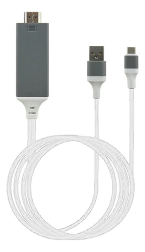 Adaptador Tipo C A Hdmi Para Teléfono Blanco