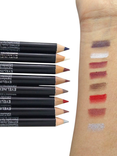 Set 8 Delineadores De Lapiz Ojos Y Labios Colores Intensos