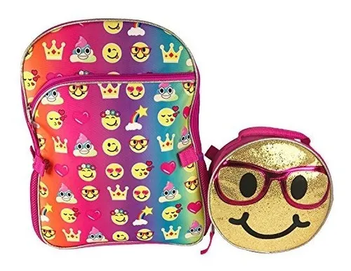 Mochila Emoji De 16 En Pulgadas Y Bolsa De Almuerzo - Estil