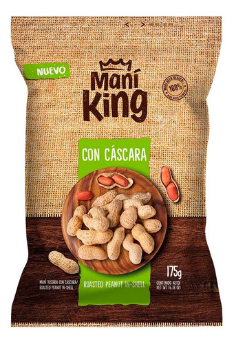 Mani Tostado Con Cascara Mani King X 175g X 16 Unidades