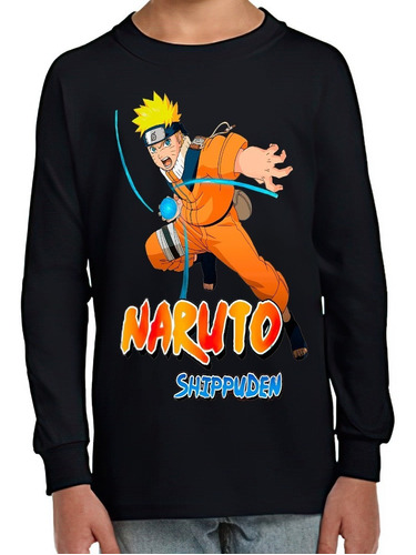 Polera Manga Larga Niño Naruto Shippuden  100%algodón 