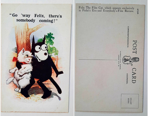 Imagen 1 de 1 de Felix The Cat Postcard Vintage Tarjeta Felix El Gato 1920s C