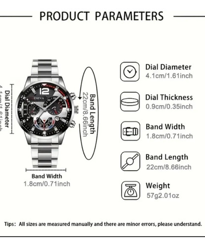 Reloj Hombre Acero Inoxidable Hebilla Gancho Generic
