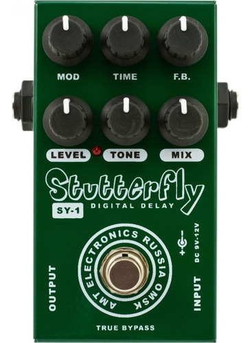 Amt Stutterfly Pedal De Delay Digital Para Guitarra Color Verde oscuro