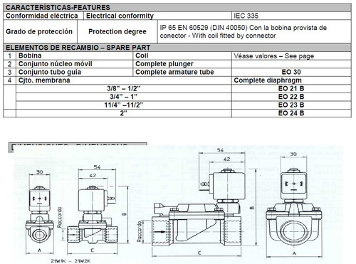 Electroválvula Genebre Ø1 Na C/ Bobina Y Conector. Art4021