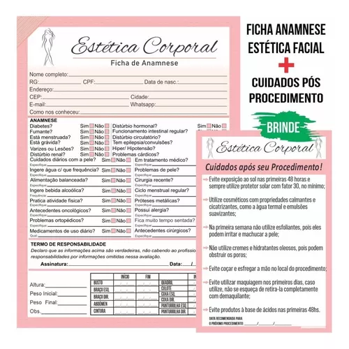 Ficha de Anamnese para Estética