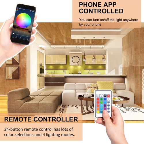 Tira Luces Led Rgb Alexa Wifi 10m Impermeable Control De Voz