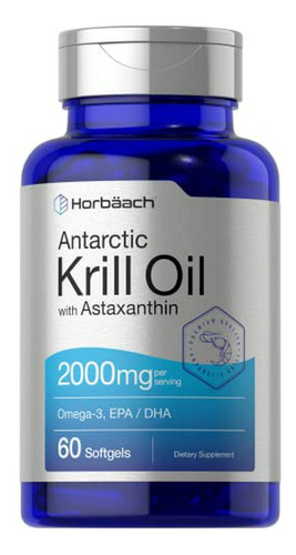 Horbaach Antarctic Krill Oil 2000mg | 60 Softgel Capsules | 