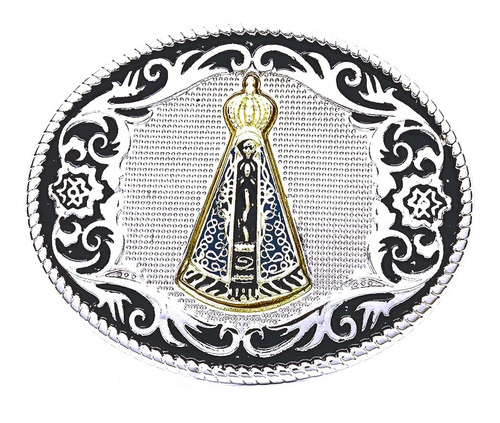 3 Fivelas Country Nossa Senhora Aparecida + Cinto De Couro