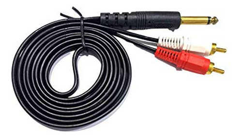 Gadget-wagon Chapado En Oro P38 Mono Plug 6.3mm A 2 Rca Auxi