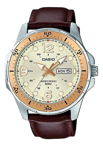 Reloj Casio Mtd-100l-9avdf Pulso En Cuero Para Hombre