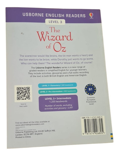 The Wizard Of Oz - Usborne English Readers - Level 3 (Usado)