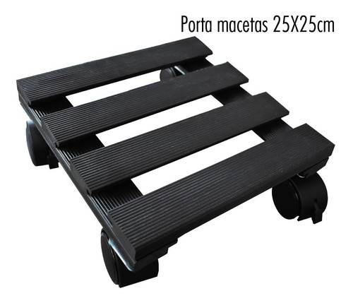 Imagen 2 de 4 de Base Soporte Maceta Portamaceta Ruedas 25x25cm Resistente