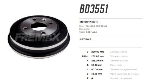 Campana De Freno Chevrolet Onix 1.0/1.4 Prisma 1.4 8v 2012-