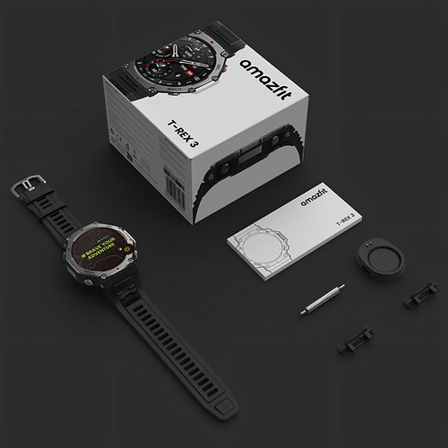 Relogio Smartwatch Amazfit T-rex 3 48mm Gps Militar Ia Onyx Onyx Aço