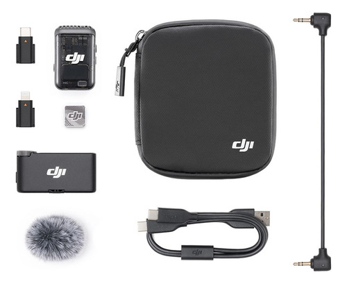 Microfone Dji Mic 2 1 Tx Microfone + 1 Rx Receptor - Dji115 Cor Preto