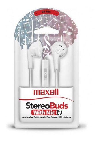 Audífonos Manos Libres Estéreo Botón Micrófono Maxell Eb-mic
