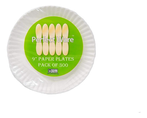 Perfect Stix 9-300 Platos De Papel  Color Blanco  9 Pulgadas