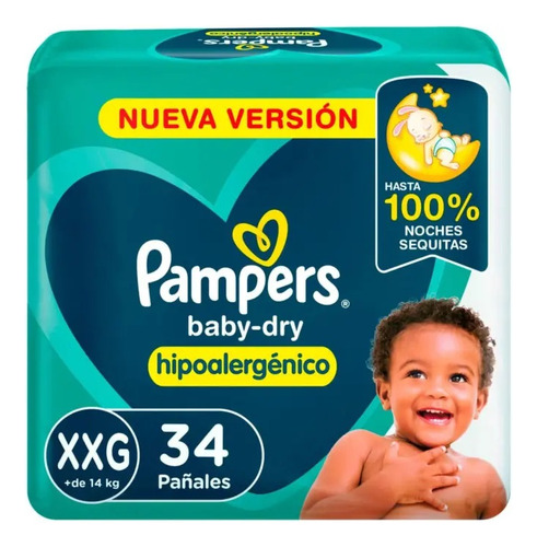 Pañales Desechables Pampers Babydry Xxg X 34 Und