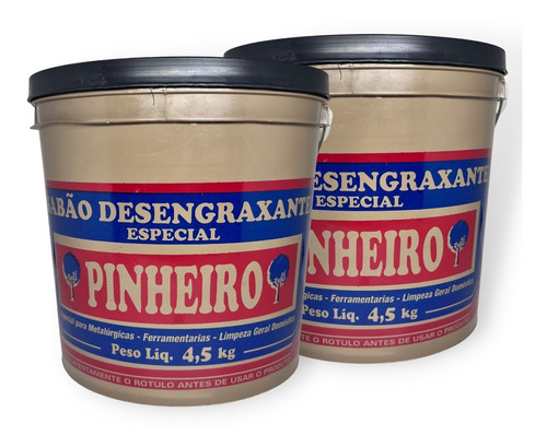 Kit C/02 Pasta Sabão Desengraxante Pinheiro P/mãos 4,5kg