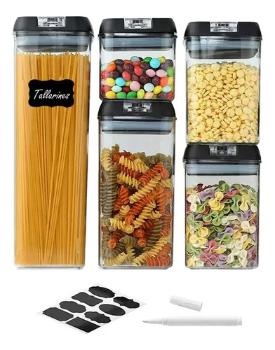 comprar Contenedores Alimento Hermeticos 5 Apilable Cierre Facil Color Transparente Casatua