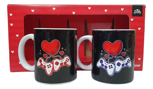 Caneca Dupla Casal Gamer Amor - Presente Dia Dos Namorados