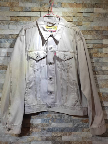 Chaqueta Levis Original Jeans Beige Talla L - Xl