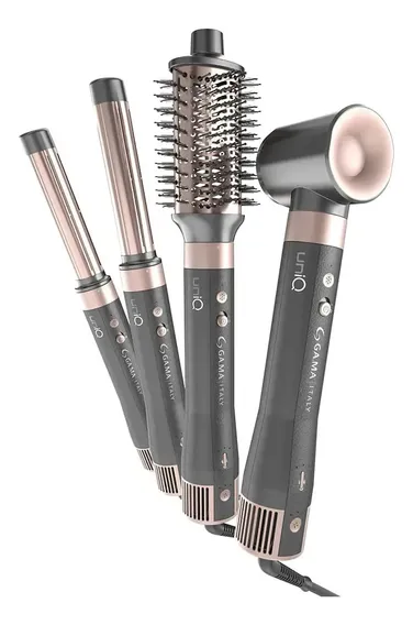 Secador E Modelador De Cabelo Multistyler UniQ Aura 4 em 1 Cinza/Rose 1500W Gama 220v
