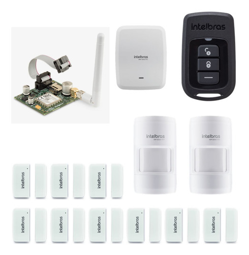 Kit Completo Central Amt8000pro Sensor E Controle Intelbras
