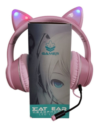 Diadema Bluetooth Orejas Gato Ergonómico Micrófono Headset