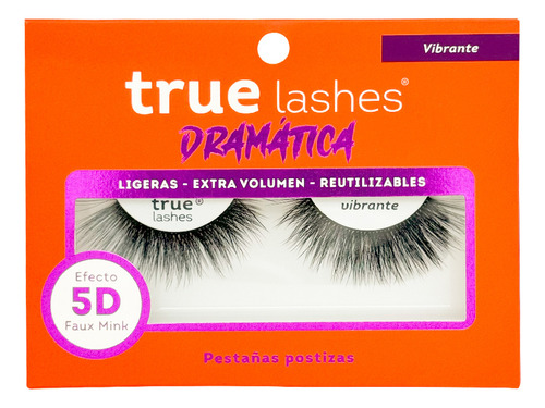Pestañas Postizas True Lashes Colección Dramática Color Vibrante