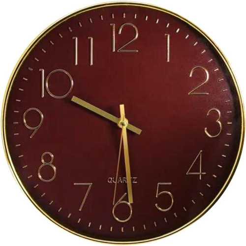 Relógio Parede Decorativo Cromado Requinte Grande 30cm