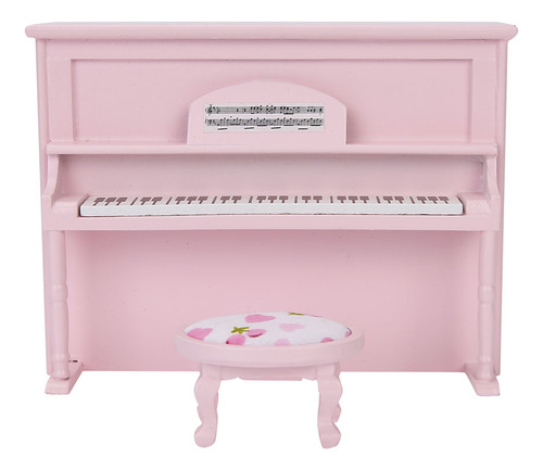 Mini Modelo De Piano Vertical 1:12 Con Accesorios Para Casa