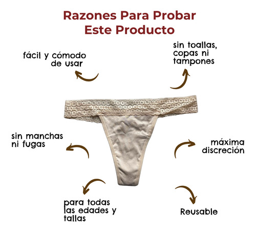 Calzón Tanga Menstrual Pantiprotector Luna Segura Pandora