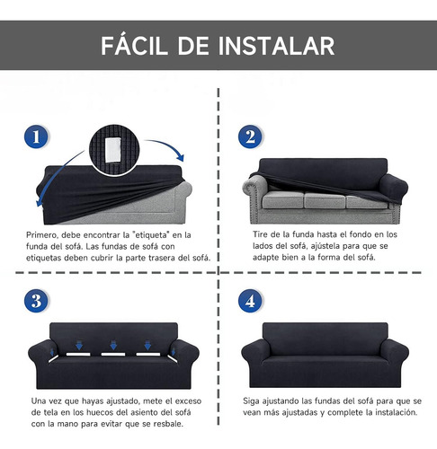 Protector Cubre Sala Elástico Ajustable Strech Fit 3 Pzas